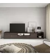 Mueble TV con LED | Roble oscuro y Negro