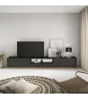 Mueble TV con luz LED | negro y roble