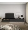 Meuble TV avec cheminée électrique et lumières LED