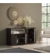Buffet avec lumières LED | Chêne foncé et Noir