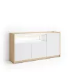 Buffet avec lumières LED clair | Blanc et chêne