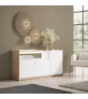 Aparador LED 3 puertas blanco y roble soft 156x37x80cm