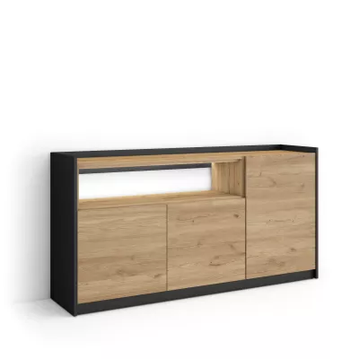 Aparador con LED | Roble y negro