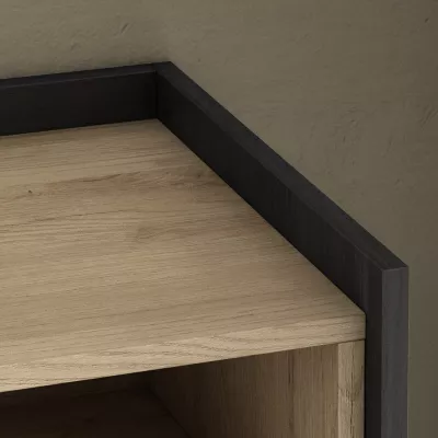 Buffet avec cheminée électrique et lumières LED