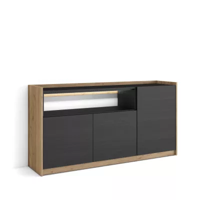 Aparador con LED | Negro y roble