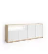 Aparador con LED blanco y roble soft 207x37x80cm