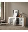 Buffet avec lumières LED clair | Blanc et chêne